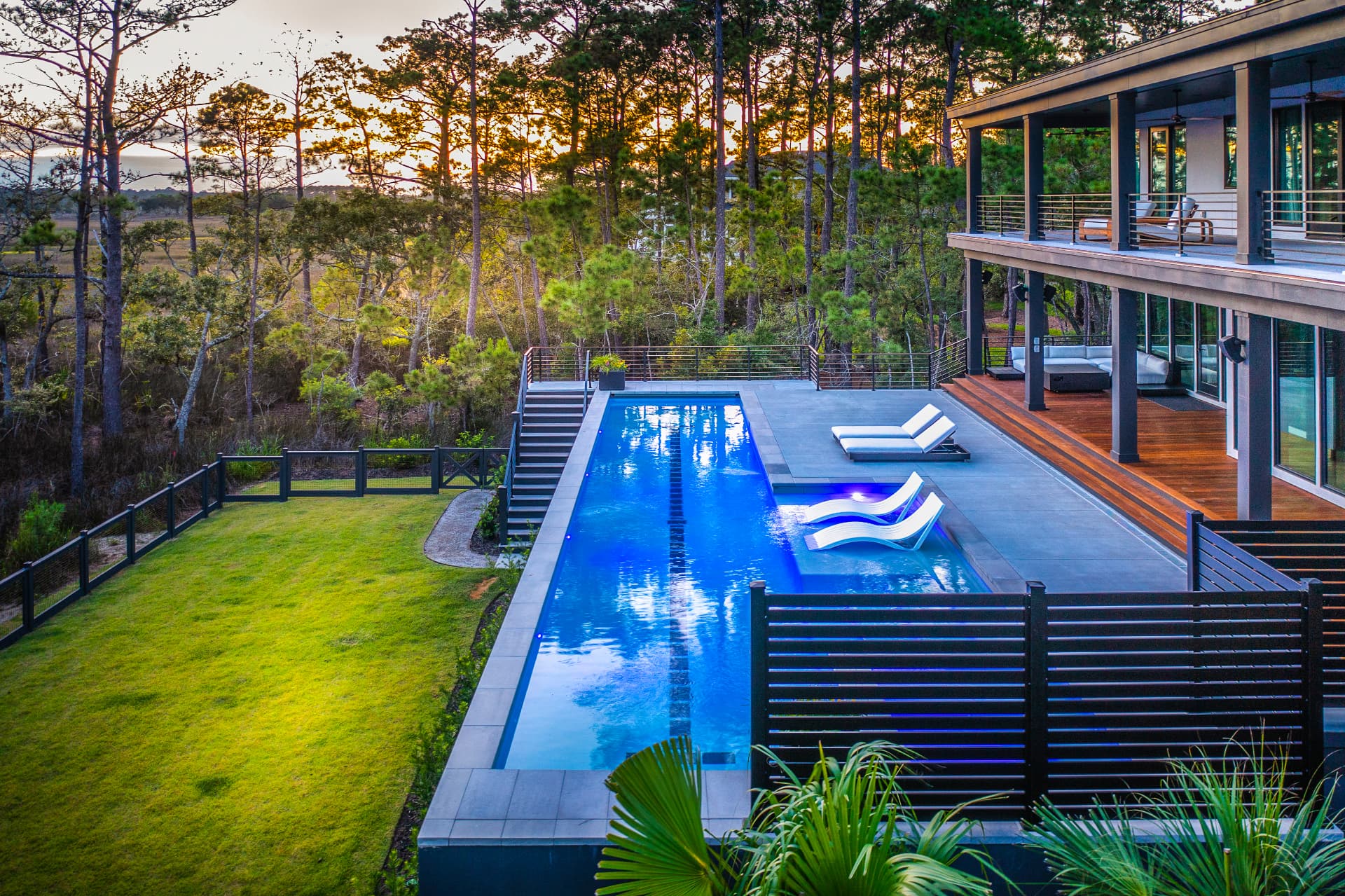 Elevated lap pool — Heritage Pools project