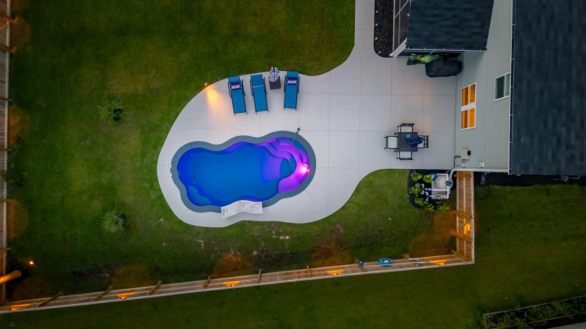 Glowing freeform pool — Heritage Pools project